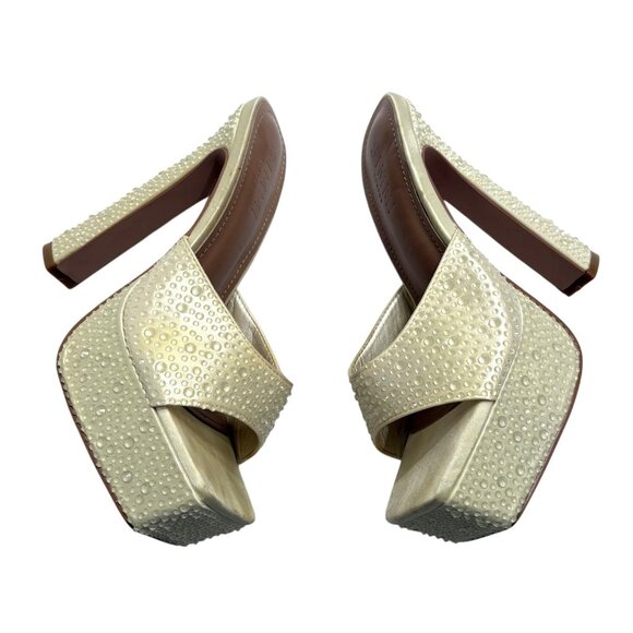 SIMMI London Dionne Crowe Droplet Platform Mules in Ivory - Picture 7 of 9